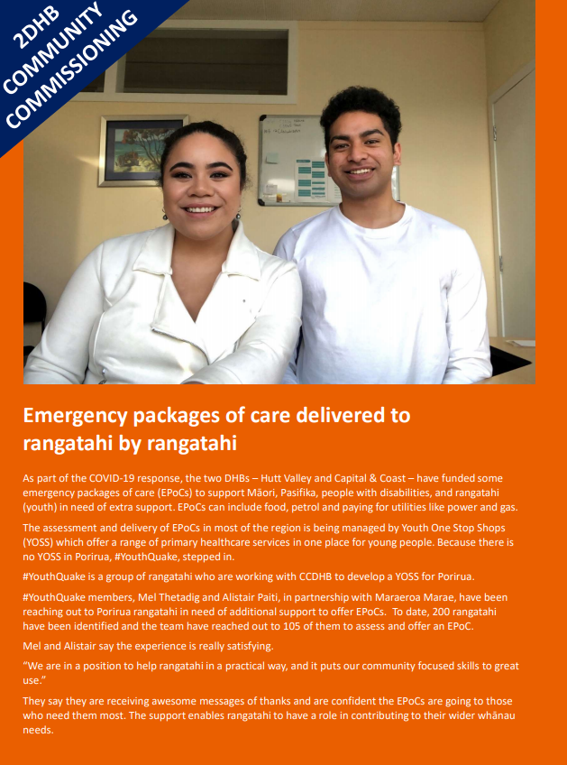 #YouthQuake - emergency care packages for rangatahi