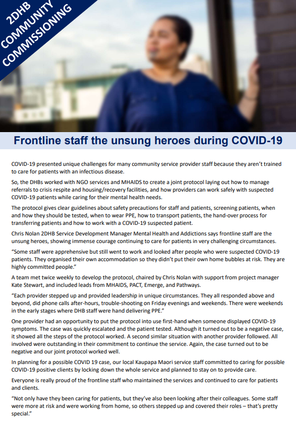 Mental health – Frontline staff the unsung heroes