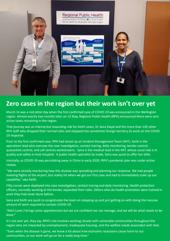Regional Public Health – Zero cases but it isn’t over yet